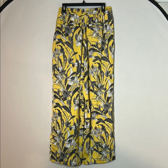 RACHEL Rachel Roy Floral Wide-Leg Pants High Rise Elastic Waist Size 12 - Picture 5 of 9